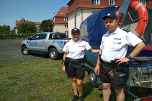 Policjanci, którzy dzisiaj wypłynęli na służbę na grudziądzkich wodach