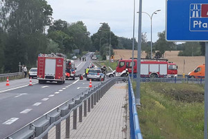 Miejsce zderzenia motocykla i &quot;dostawczaka&quot;