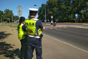 Patrol na skrzyżowaniu w Grudziądzu