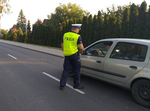 Policjant podczas kontroli