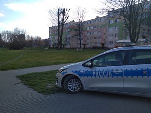 Policjanci w radiowozie patrolują ulice inowrocławia