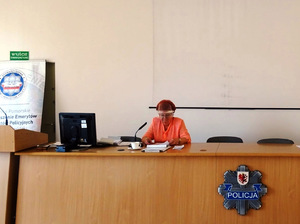 Zdjęcie przedstawia osoby przemawiające na posiedzeniu Zarządu Oddziału Wojewódzkiego
 SE i RP w Bydgoszczy