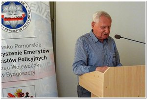 Zdjęcie przedstawia osoby przemawiające na posiedzeniu Zarządu Oddziału Wojewódzkiego
 SE i RP w Bydgoszczy