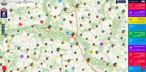 widok na mapę województwa kujawsko-pomorskiego w Krajowej Mapie Zagrożeń Bezpieczeństwa