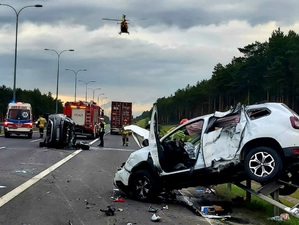 widok na miejsce wypadku