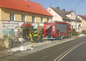 policjanci pomagają w przenoszeniu rzeczy