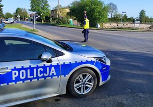 Policjant RD na drodze.