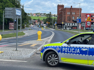 Policjanci ze Świecia podczas działań.