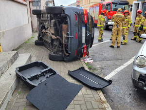 Miejsce wypadku samochodowego.