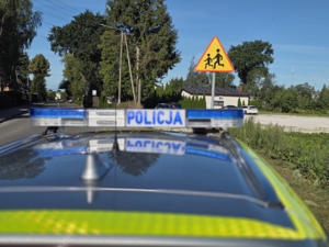 Policjanci podczas kontroli infrastruktury drogowej