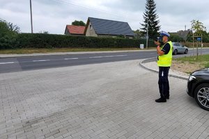 Policjanci podczas działań NURD na drodze
