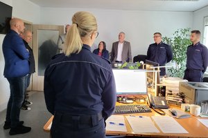 delegacja amerykańskich gości z wizytą w toruńskiej komendzie