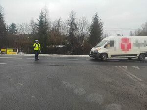Policjanci ruchu drogowego podczas działań &amp;quot;Niechronieni uczestnicy ruchu drogowego&amp;quot;