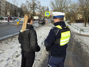 Policjanci ruchu drogowego podczas działań &amp;quot;Niechronieni uczestnicy ruchu drogowego&amp;quot;
