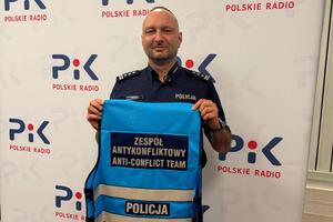 Komendant Wojewódzki Policji w Bydgoszczy podczas audycji w Polskim Radiu PiK