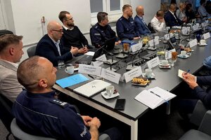 Komendant Wojewódzki Policji w Bydgoszczy podczas spotkania poświęconego Europejskiej Sieci Służb z Obszaru Technologii