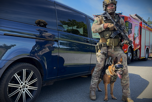Policjanci podczas ćwiczeń "ORKAN-26"