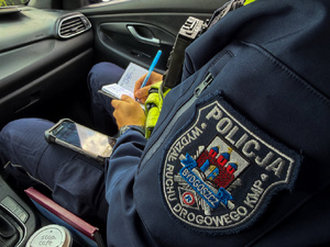 Policjanci w trakcie działań na drodze