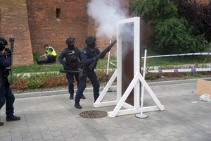 Festyn inaugurujący Wojewódzkie Obchody Święta Policji kujawsko-pomorskiego garnizonu w Toruniu. Pokazy policyjne