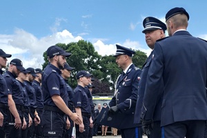 Policjanci OPP i SPKP podczas obchodów Święta Policji