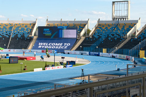 widok przygotowanego stadionu do zawodów