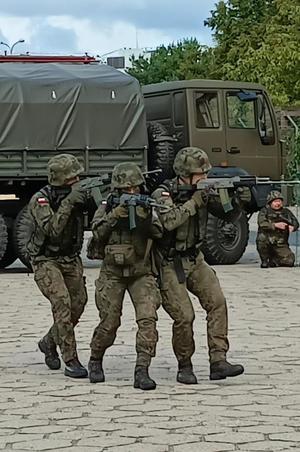 żołnierze idący z bronią