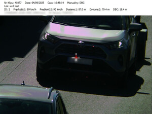 pojazdy, które nie zachowały bezpiecznego odstępu od poprzedzającego pojazdu