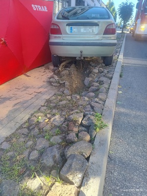 Miejsce wypadku drogowego w Więcborku