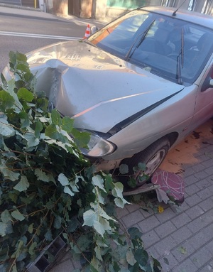 Miejsce wypadku drogowego w Więcborku