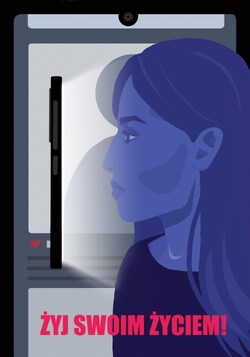 Plakat profilaktyczny powstał w ramach programu "Sztuka Wyboru". Plakaty są dostępne na licencji Creative Commons - Uznanie autorstwa - Użycie niekomercyjne - Bez utworów zależnych 4.0 Międzynarodowe. W związku ilością grafik nadesłanych na konkurs i ich abstrakcyjną formą grafika nie posiada alternatywnego opisu, jednak serdecznie zachęcamy do kontaktu z administratorem strony, który z przyjemnością przybliży Państwu program i różnorodność zrealizowanych w jego ramach prac.