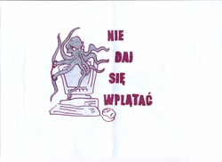 Plakat profilaktyczny powstał w ramach programu "Sztuka Wyboru". Plakaty są dostępne na licencji Creative Commons - Uznanie autorstwa - Użycie niekomercyjne - Bez utworów zależnych 4.0 Międzynarodowe. W związku ilością grafik nadesłanych na konkurs i ich abstrakcyjną formą grafika nie posiada alternatywnego opisu, jednak serdecznie zachęcamy do kontaktu z administratorem strony, który z przyjemnością przybliży Państwu program i różnorodność zrealizowanych w jego ramach prac.