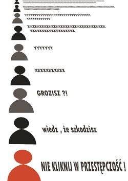 Plakat profilaktyczny powstał w ramach programu "Sztuka Wyboru". Plakaty są dostępne na licencji Creative Commons - Uznanie autorstwa - Użycie niekomercyjne - Bez utworów zależnych 4.0 Międzynarodowe. W związku ilością grafik nadesłanych na konkurs i ich abstrakcyjną formą grafika nie posiada alternatywnego opisu, jednak serdecznie zachęcamy do kontaktu z administratorem strony, który z przyjemnością przybliży Państwu program i różnorodność zrealizowanych w jego ramach prac.