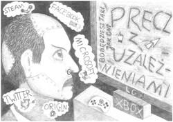 Plakat profilaktyczny powstał w ramach programu "Sztuka Wyboru". Plakaty są dostępne na licencji Creative Commons - Uznanie autorstwa - Użycie niekomercyjne - Bez utworów zależnych 4.0 Międzynarodowe. W związku ilością grafik nadesłanych na konkurs i ich abstrakcyjną formą grafika nie posiada alternatywnego opisu, jednak serdecznie zachęcamy do kontaktu z administratorem strony, który z przyjemnością przybliży Państwu program i różnorodność zrealizowanych w jego ramach prac.