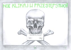 Plakat profilaktyczny powstał w ramach programu "Sztuka Wyboru". Plakaty są dostępne na licencji Creative Commons - Uznanie autorstwa - Użycie niekomercyjne - Bez utworów zależnych 4.0 Międzynarodowe. W związku ilością grafik nadesłanych na konkurs i ich abstrakcyjną formą grafika nie posiada alternatywnego opisu, jednak serdecznie zachęcamy do kontaktu z administratorem strony, który z przyjemnością przybliży Państwu program i różnorodność zrealizowanych w jego ramach prac.